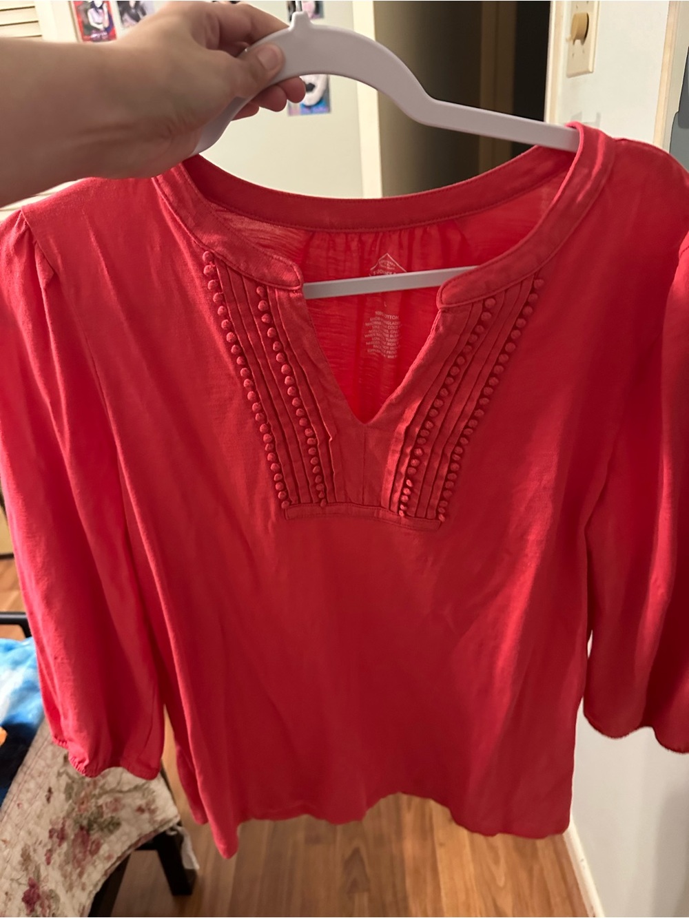 Pink Coral St. John Bay’s Large Pink Open Neck Blouse